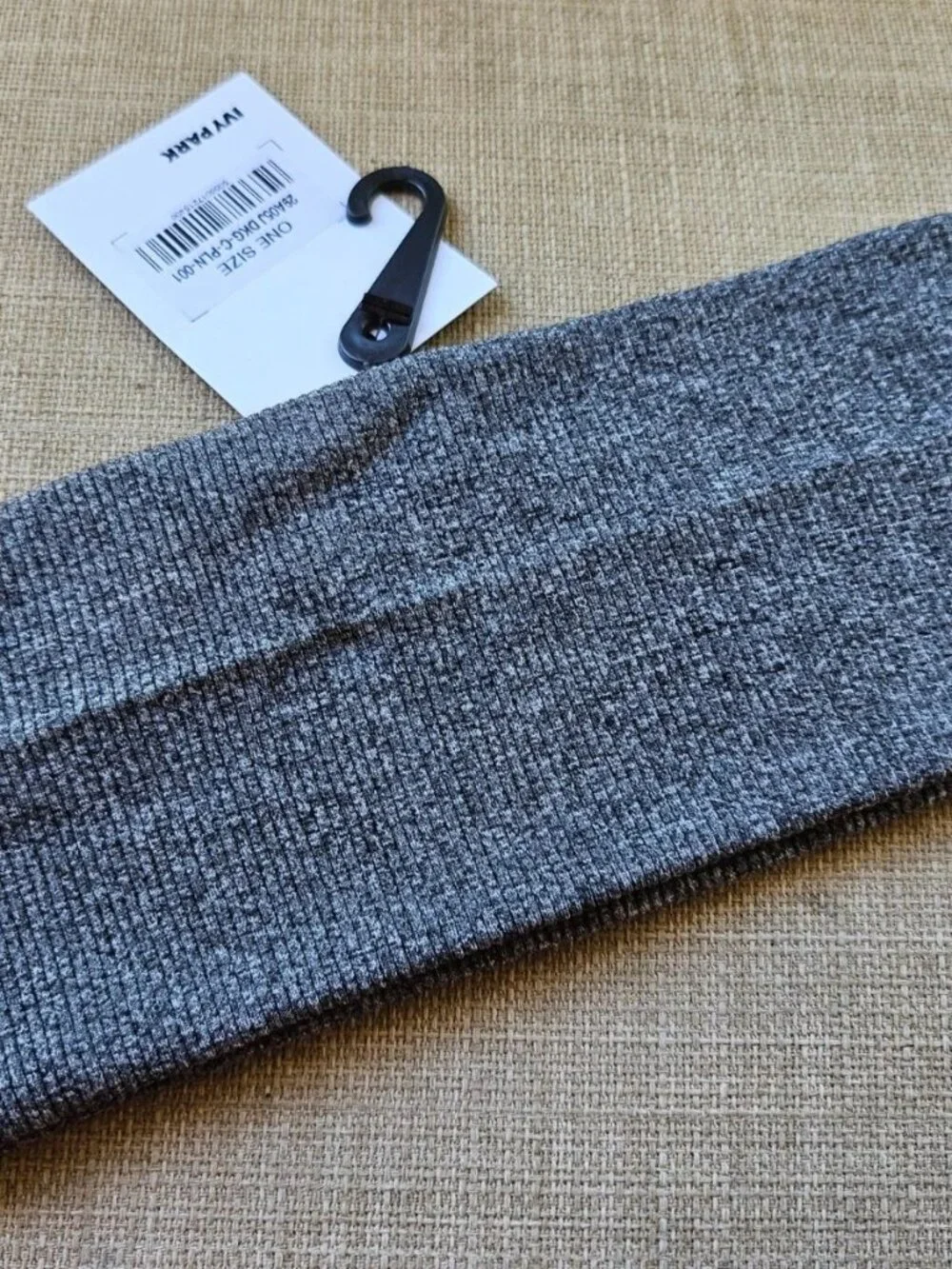 Ivy Parker By Beyonce Women Headband Gray Sport Ribbed Wide Head Band NEW